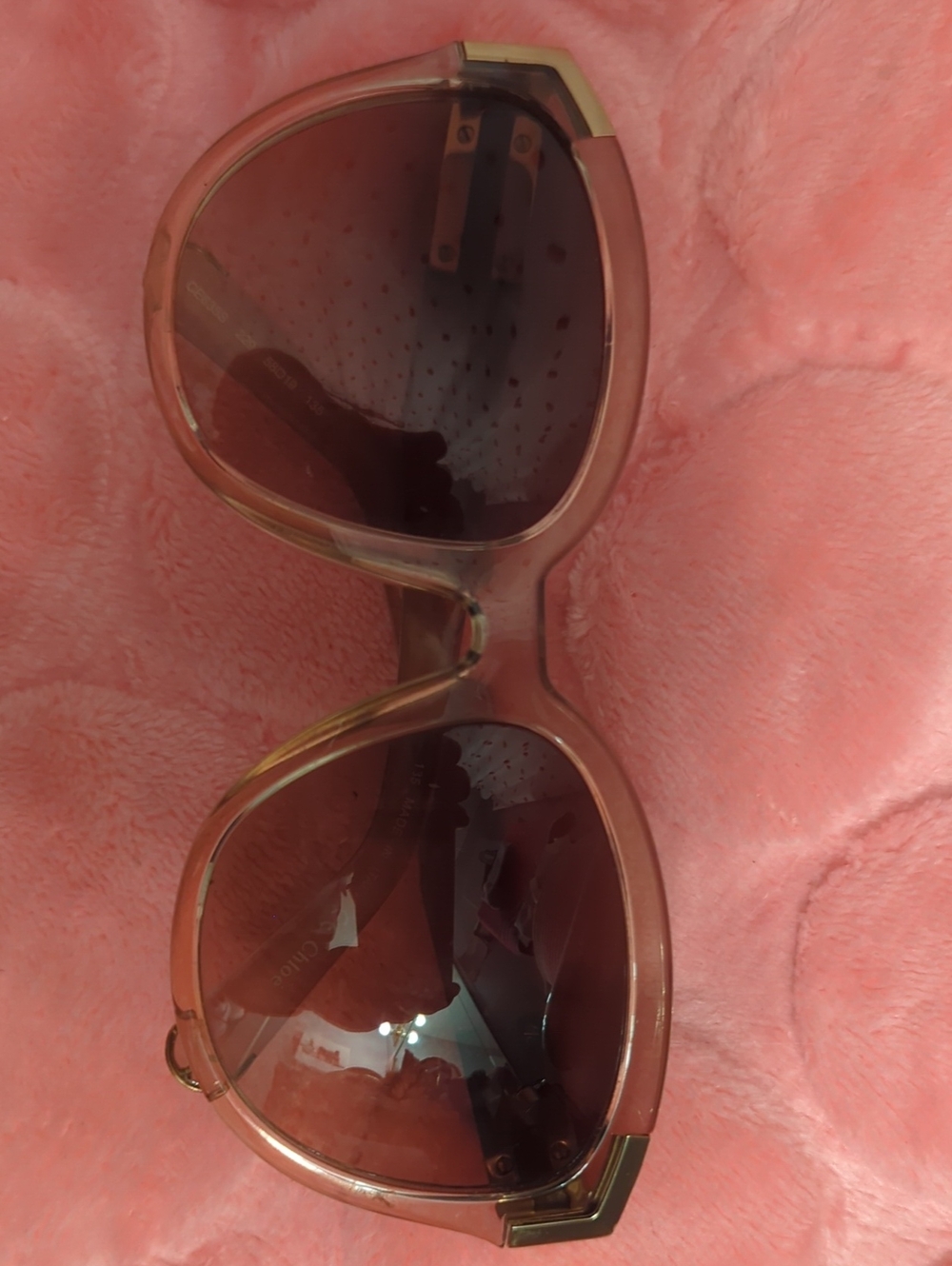 Chloe Transparent Brown And Gold Sunglasses with Brown Lenses